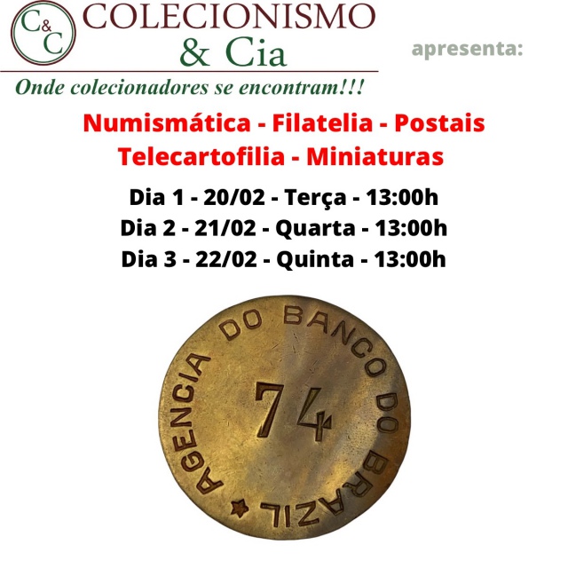 Leilão Colecionismo&Cia - Numismática - Filatelia - Postais - Telecartofilia - Minaturas