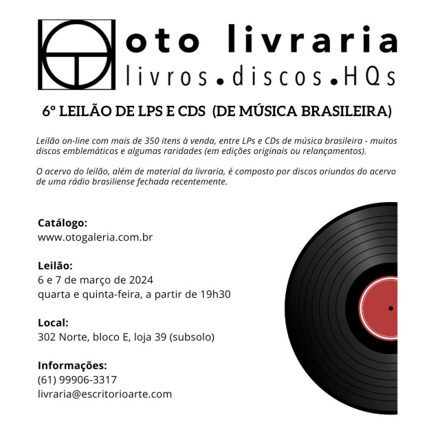 6º Leilão de LPs e CDs (de música brasileira)