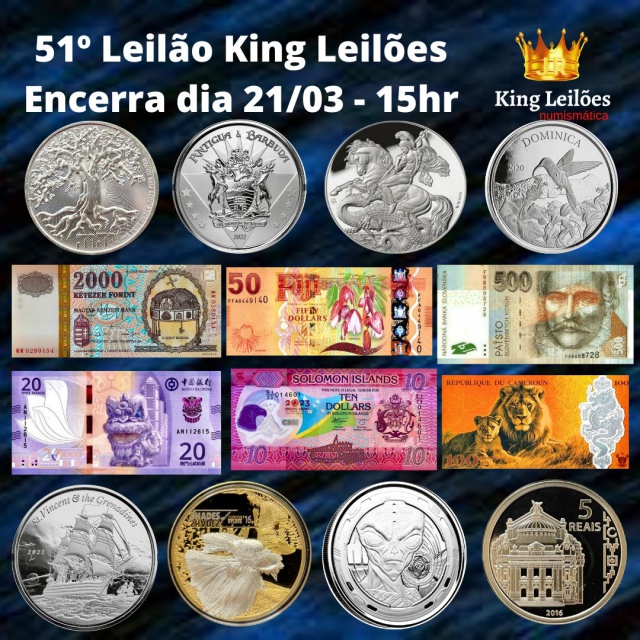 51º LEILÃO KING LEILÕES DE NUMISMÁTICA, MULTICOLECIONISMO E ANTIGUIDADE
