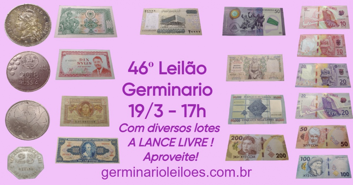 46º Leilão Germinário de Numismática, Multicolecionismo e Variedades.