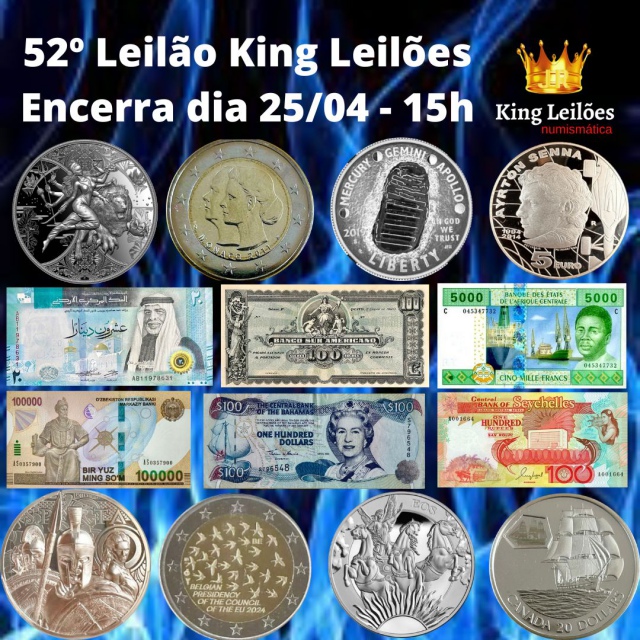 52º LEILÃO KING LEILÕES DE NUMISMÁTICA, MULTICOLECIONISMO E ANTIGUIDADE