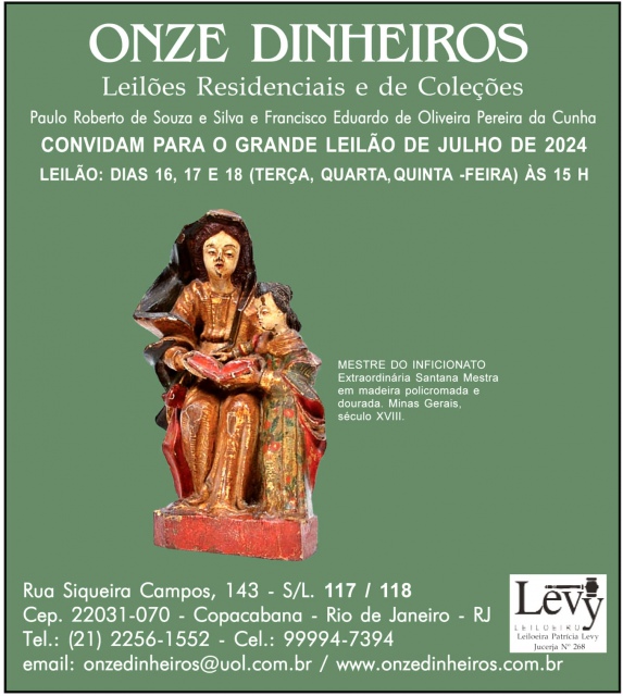 ONZE DINHEIROS - LEILÃO DE ARTE E ANTIGUIDADES - Julho DE 2024.
