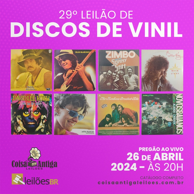 29º LEILÃO DE DISCOS DE VINIL - ROCK, POP, MPB, JAZZ - NOVOS E USADOS