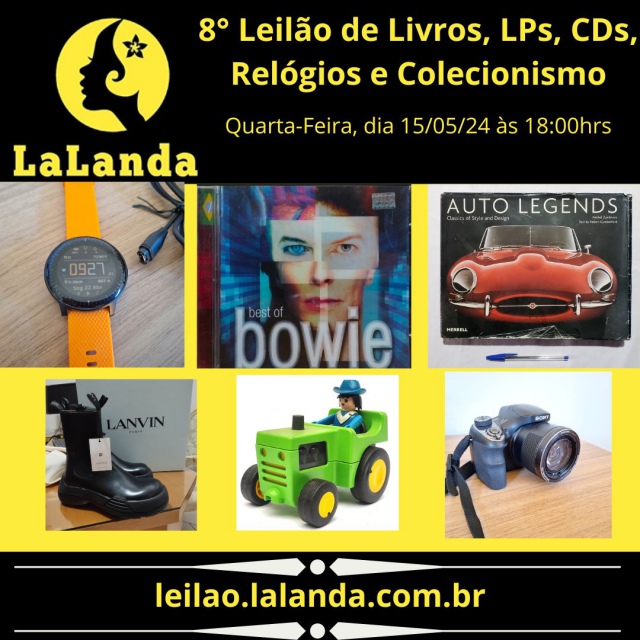 8º LEILÃO DE LIVROS, LPS, CDS, RELÓGIOS E COLECIONISMO