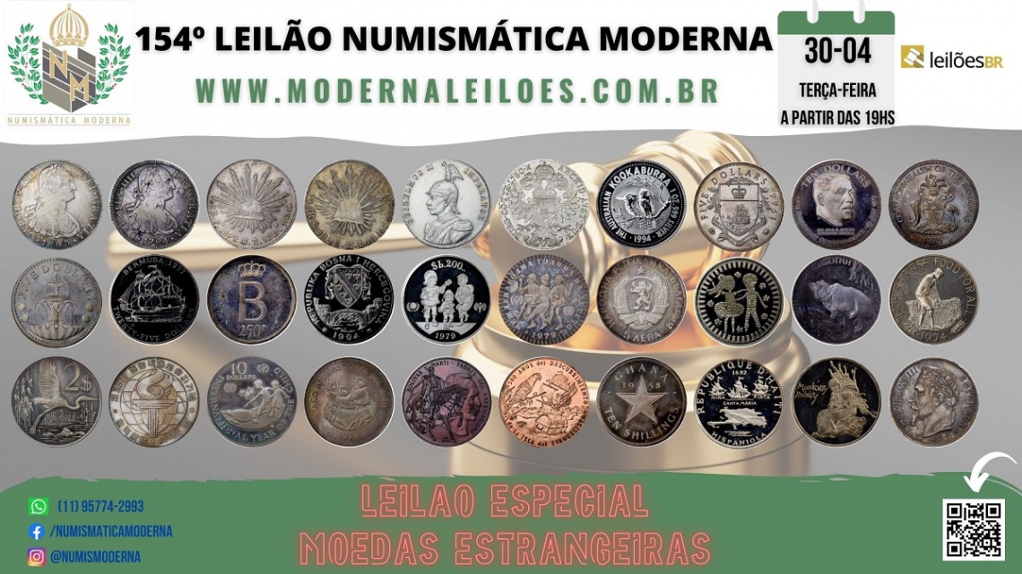154º LEILÃO NUMISMÁTICA MODERNA - ESPECIAL MOEDAS ESTRANGEIRAS