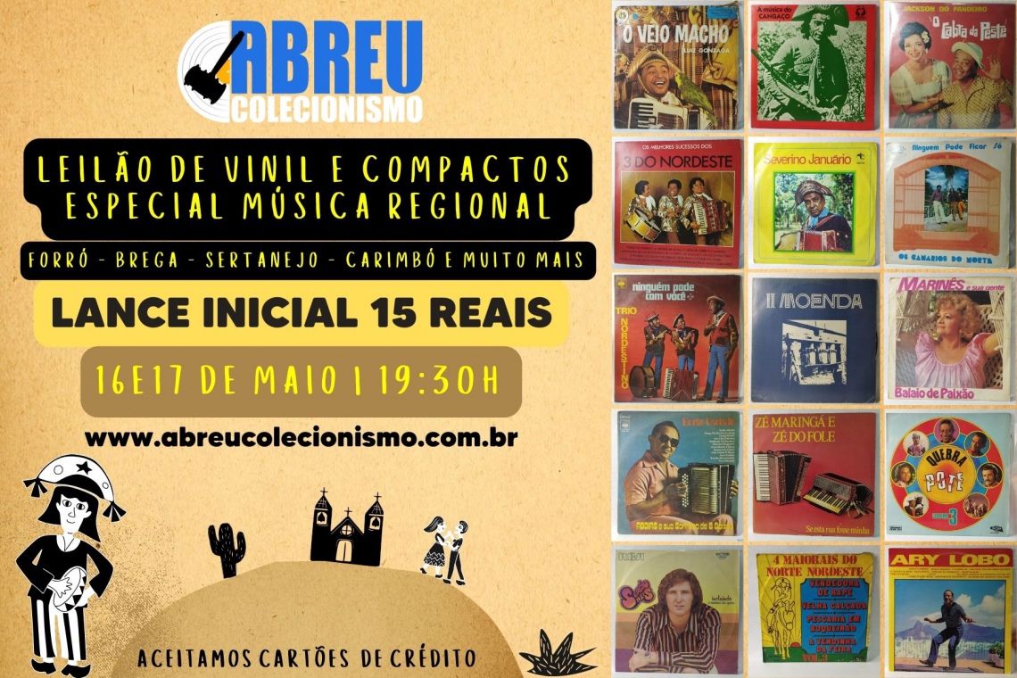 103º Leilão de vinil e compactos - Especial música regional