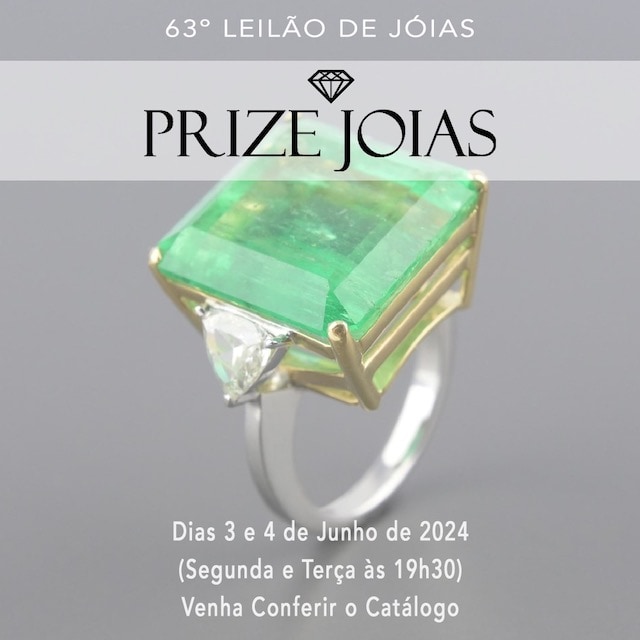 63º Leilão de Joias - Prize Joias - Dias 03 e 04 de Junho (Segunda e Terça às 19h30)