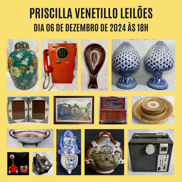 20º LEILÃO PRISCILLA VENETILLO: ARTE, ANTIGUIDADE, PORCELANA E NUMISMÁTICA