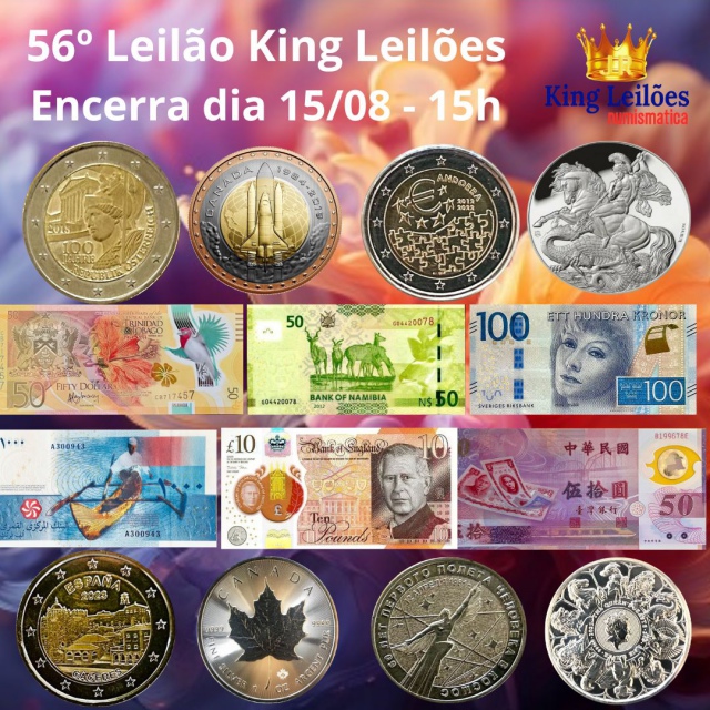 56º LEILÃO KING LEILÕES DE NUMISMÁTICA, MULTICOLECIONISMO E ANTIGUIDADE