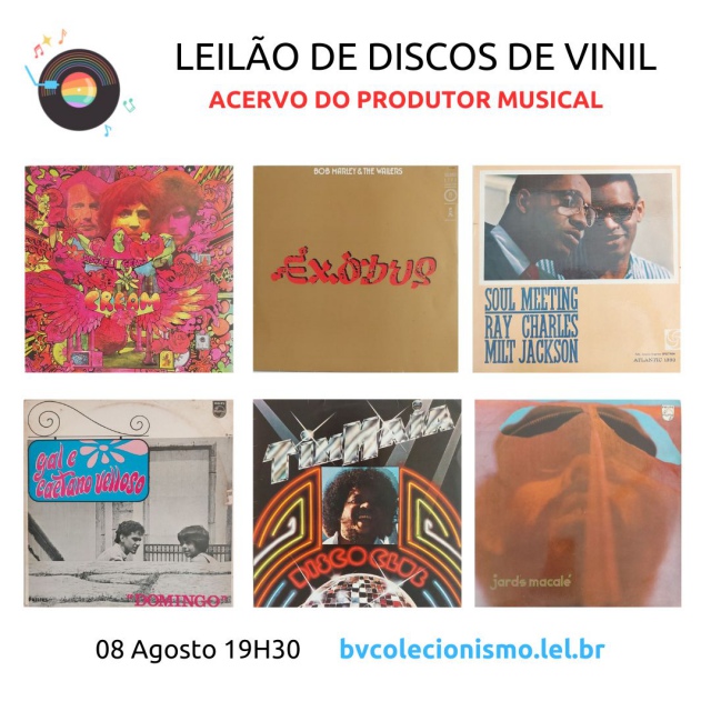LEILÃO DE DISCOS DE VINIL, ACERVO DO PRODUTOR MUSICAL: MPB, SAMBA, ROCK, JAZZ, REGGAE, SOUL, JAZZ.