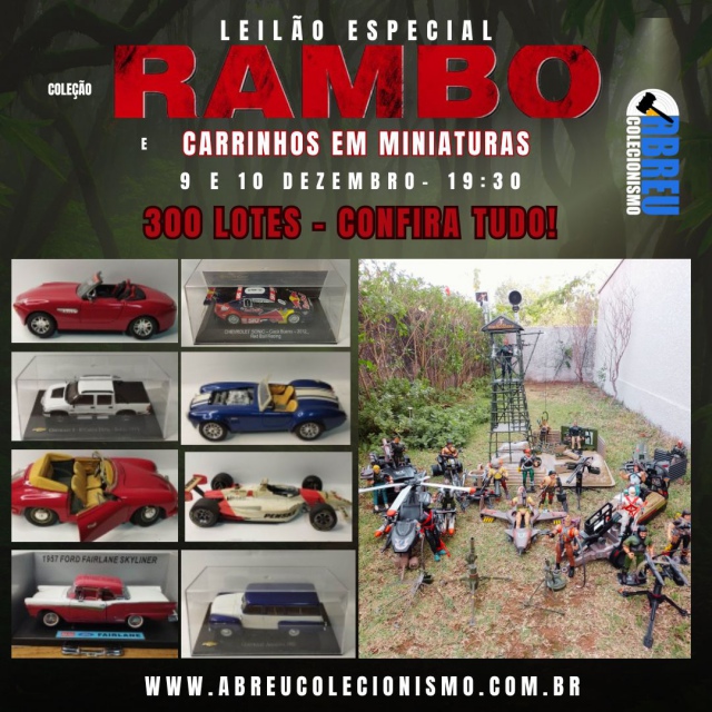 LEILÃO DE CARRINHOS MINIATURAS e COLEÇÃO RAMBO