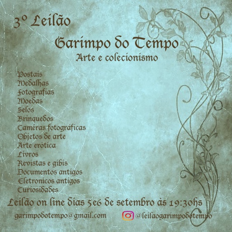 3º LEILÃO GARIMPO DO TEMPO - ARTE E COLECIONISMO