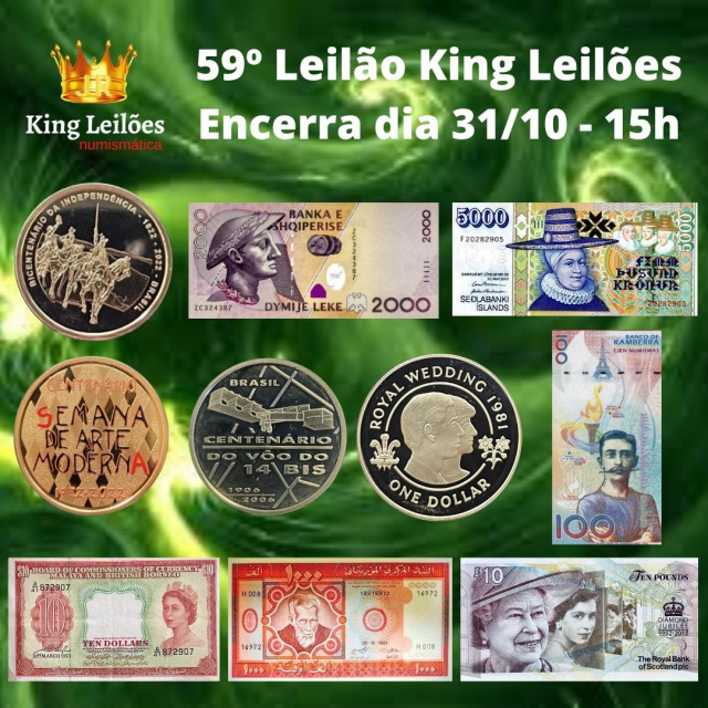 59º LEILÃO KING LEILÕES DE NUMISMÁTICA, MULTICOLECIONISMO E ANTIGUIDADE