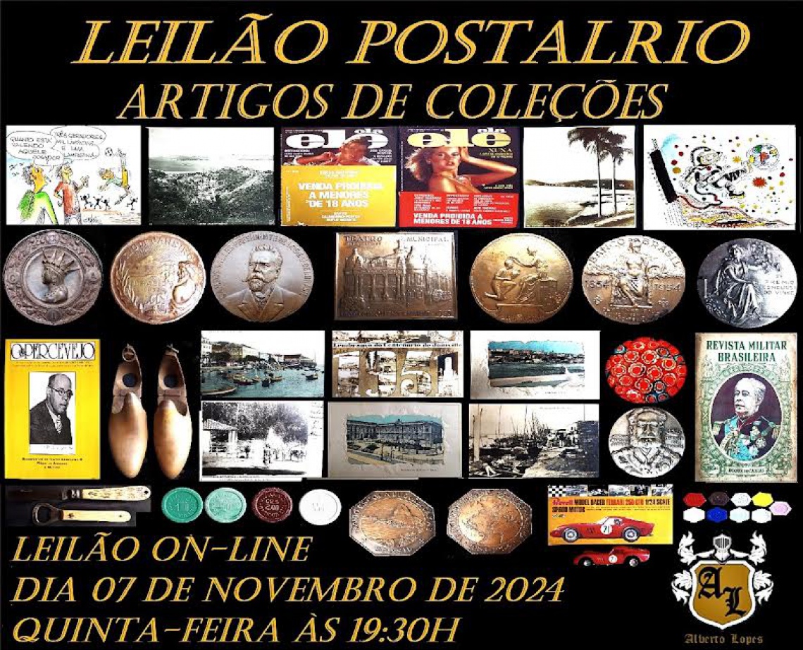 LEILÃO POSTALRIO - ARTIGOS DE COLEÇÃO, ARTE, ANTIGUIDADES E CURIOSIDADES