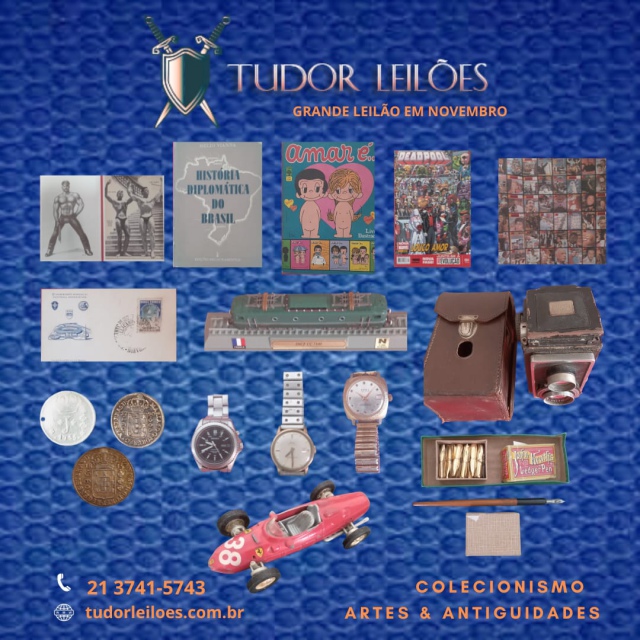 LEILÃO TUDOR! Coleções, Antiguidades, Numismática, Cartofilia, Livros, Revistas ,etc...