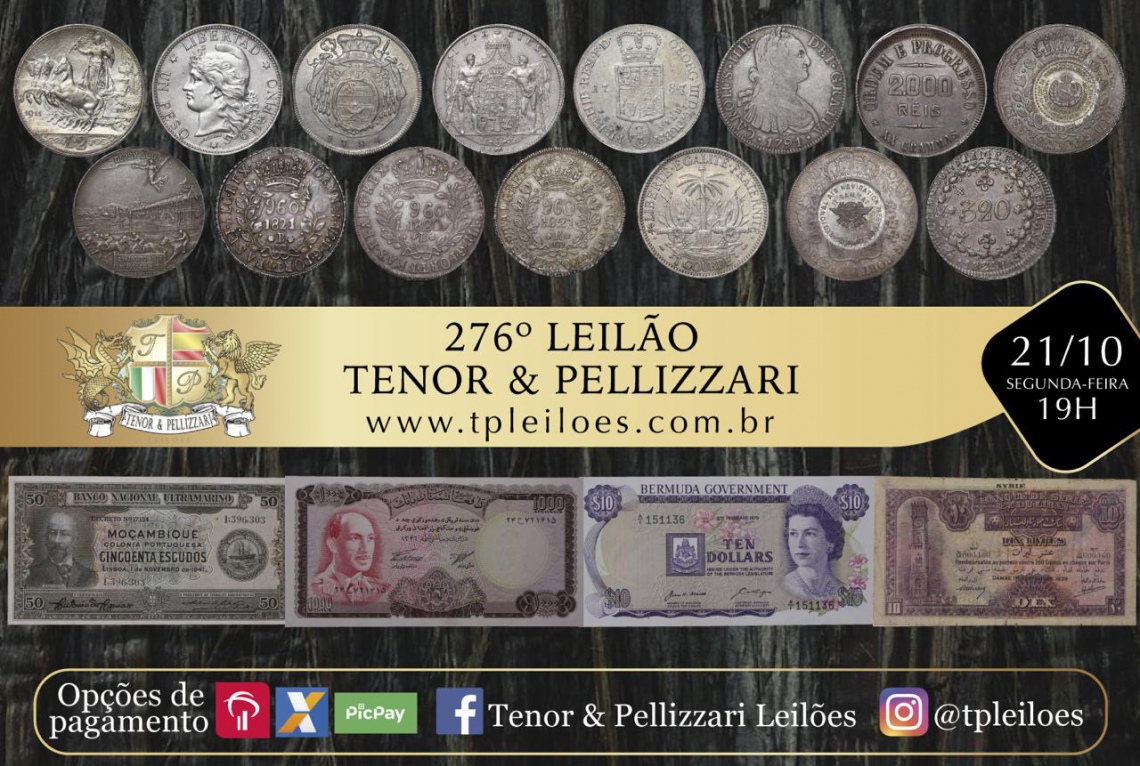 276º LEILÃO TENOR & PELLIZZARI DE NUMISMÁTICA