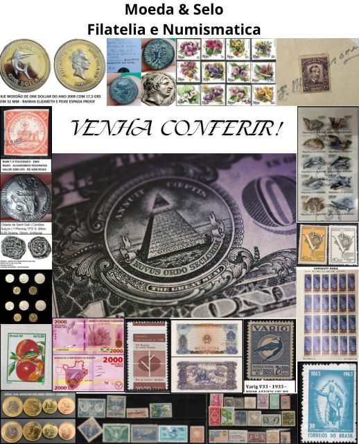 472º LEILÃO MOEDA E SELO DE NUMISMÁTICA, FILATELIA, PEDRAS BRUTAS, PRECIOSAS E VARIEDADES.