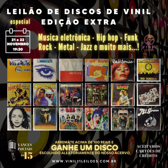 LEILÃO ESPECIAL-  Musica eletrônica - hip hop - funk  rock - jazz e muito mais...