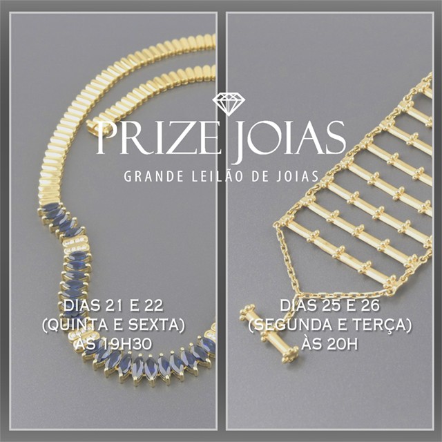 GRANDE LEILÃO DE JÓIAS PRIZE - 21 e 22/11/2024 às 19h30