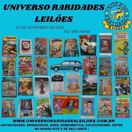 4º Leilão de Brinquedos, Gibis, Antiguidades, Discos, Numismática, Livros, Coleções e Curiosidades