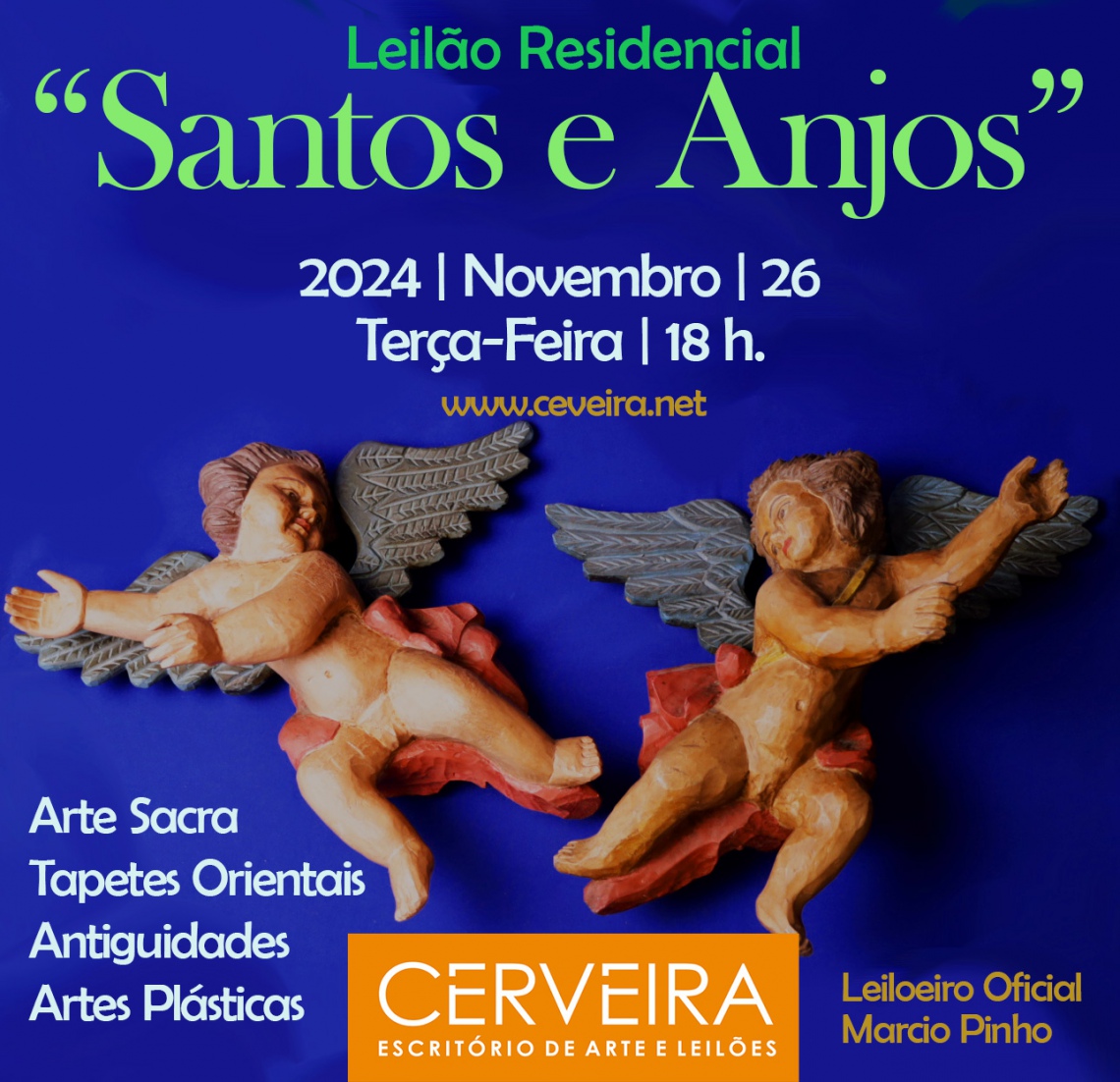 LEILÃO RESIDENCIAL Santos e Anjos | Arte Sacra | Tapetes Orientais | Artes Plásticas | Antiguidade