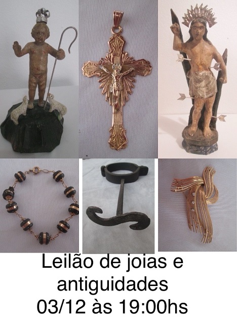 LEILÃO DE JOIAS E ANTIGUIDADES DE TIRADENTES MG