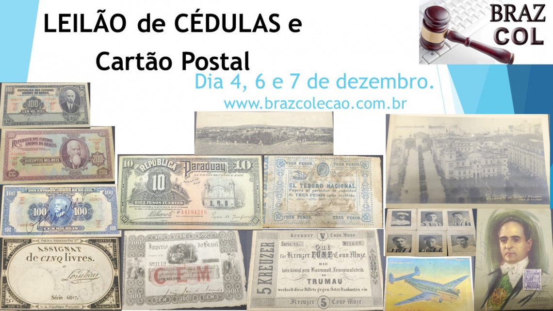 LEILÃO DE CEDULAS  E  CARTAO  POSTAL  OFERTA  DE  NATAL