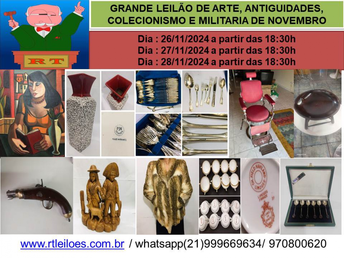 LEILÃO DE ARTE, ANTIGUIDADES, COLECIONISMO E MILITARIA