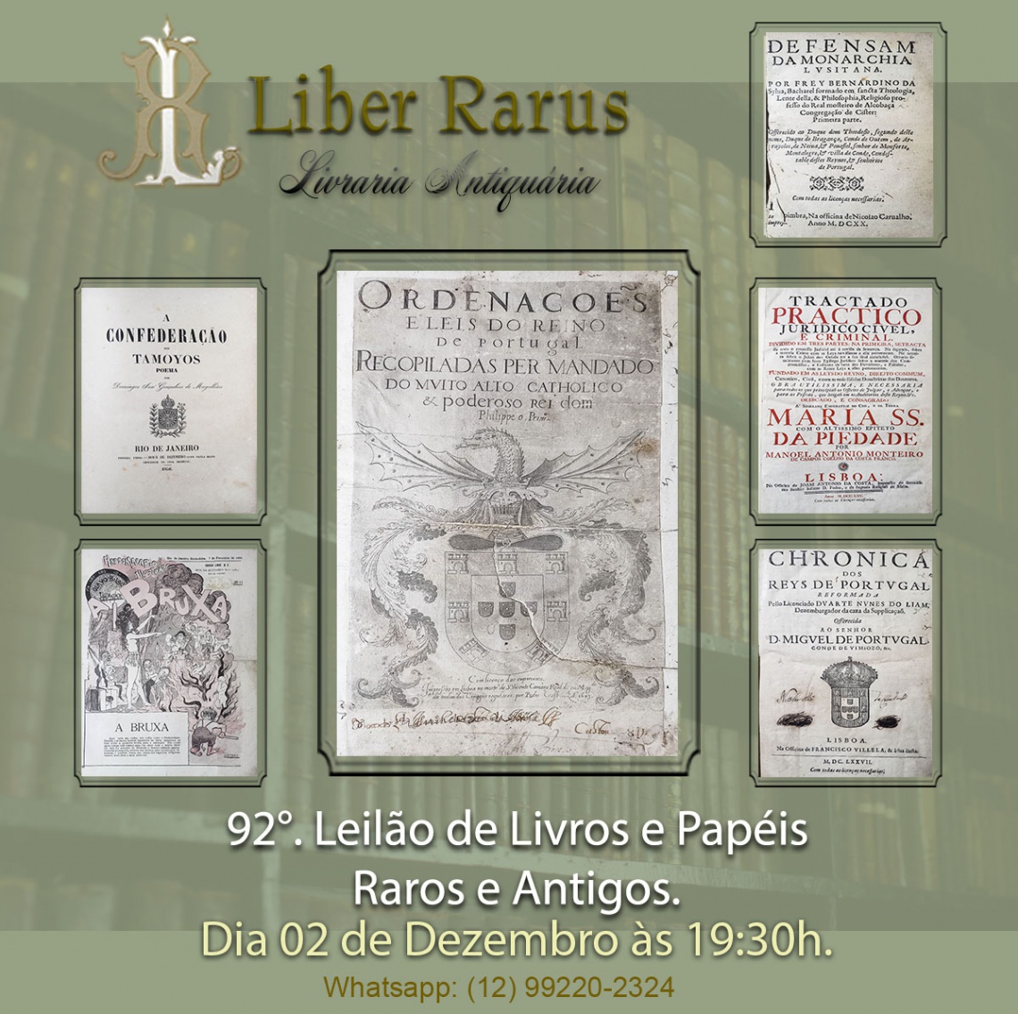 92º Leilão de Livros e Papéis Raros e Antigos - Liber Rarus