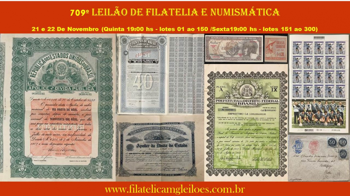 709º Leilão de Filatelia e Numismática