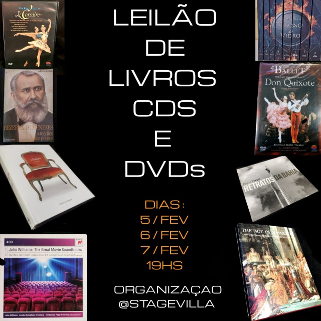 LEILÃO DE LIVROS E CDs, DVDs