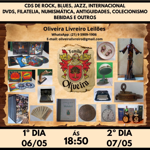 3º LEILÃO - CDS, DE ROCK, BLUES, JAZZ - DVDS - FILATELIA - NUMISMÁTICA - ANTIGUIDADES - J. PASQUIM
