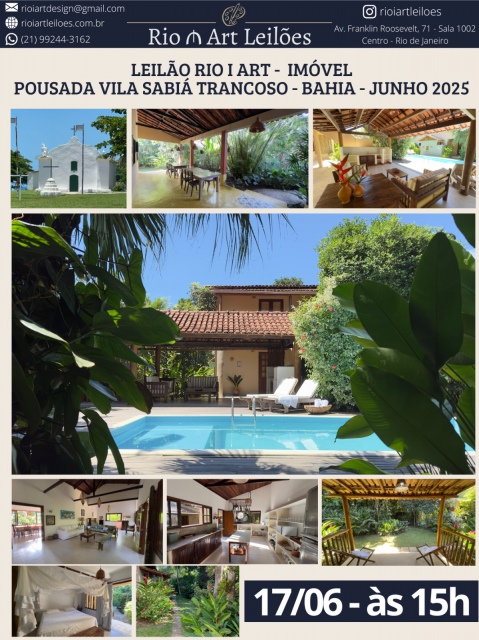 LEILÃO RIO I ART - IMÓVEL - POUSADA VILA SABIÁ TRANCOSO - JUNHO 2025
