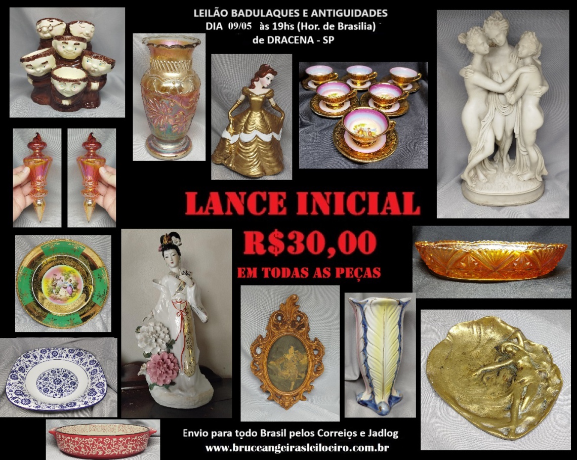 XXIV LEILÃO BADULAQUES & ANTIGUIDADES - ANTIGUIDADES, CURIOSIDADES, DECORAÇÃO, OPALINA E PORCELANA