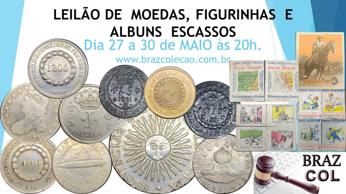 LEILÃO DE MOEDAS ,  FIGURINHAS  E  ALBUNS  ESCASSOS
