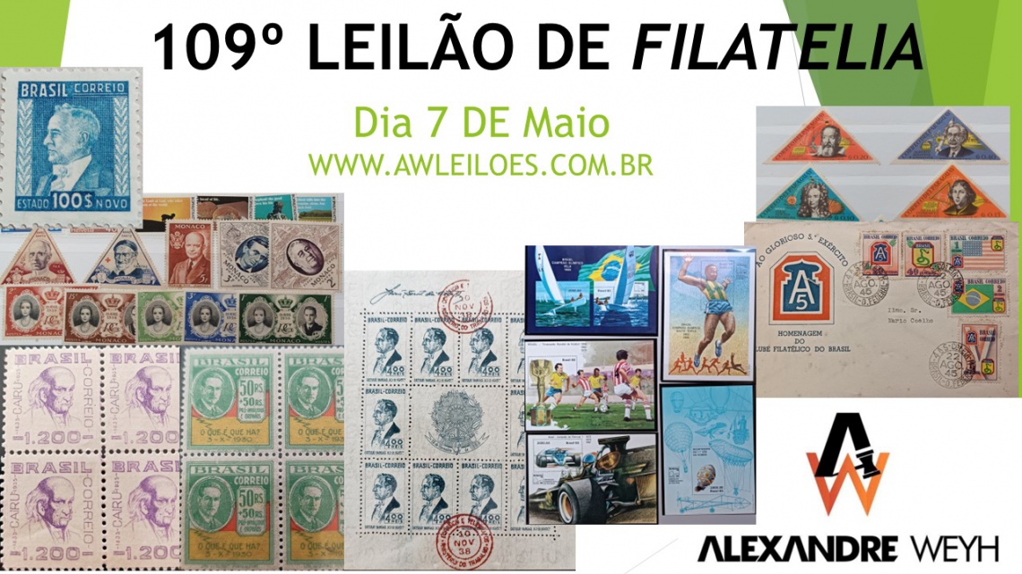 109º LEILÃO DE FILATELIA - AW LEILÕES