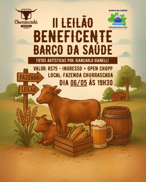 LEILÃO BENEFICENTE - Barco da Saúde