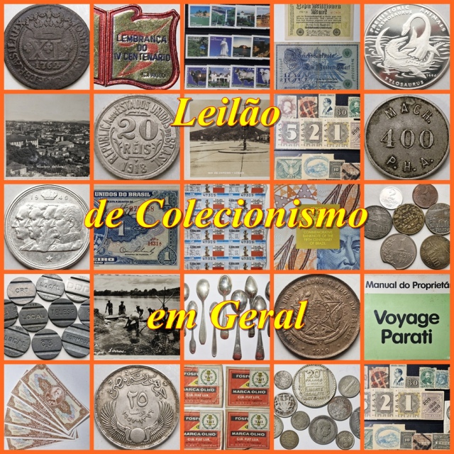 Leilão de Colecionismo em Numismática, Filatelia e Afins