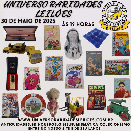 9º Leilão de Brinquedos, Gibis, Antiguidades, Discos, Numismática, Livros, Coleções e Curiosidades
