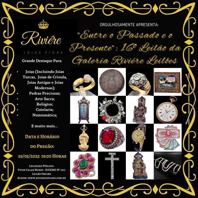 ENTRE O PASSADO E O PRESENTE: 16º LEILÃO DA GALERIA RIVIÉRE LEILÕES