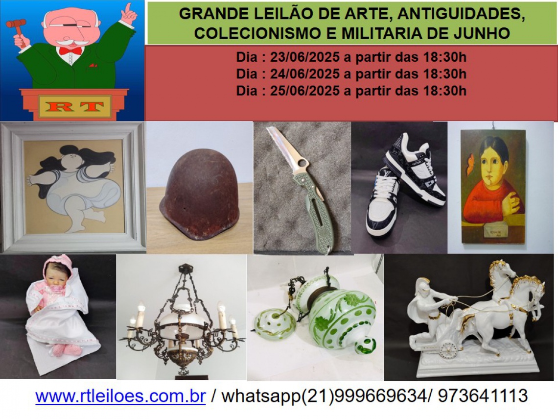 LEILÃO DE ARTE , ANTIGUIDADES, COLECIONISMO E MILITARIA