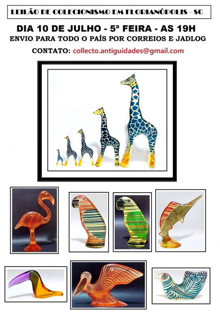 LEILÃO COLLECTO DE COLECIONISMO  -10 DE JULHO - 5ª FEIRA AS 19H - EM FLORIANÓPOLIS - SANTA CATARINA