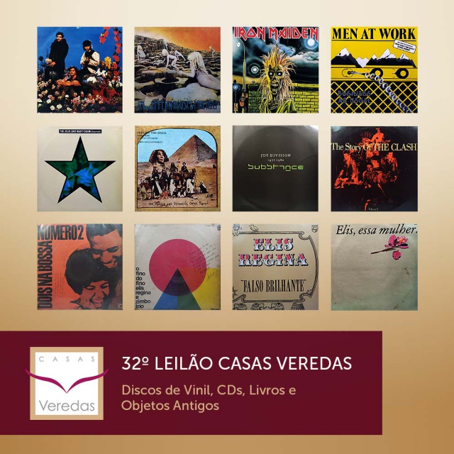 32º Leilão Casas Veredas: Discos de Vinil, CDS, Livros e Objetos Antigos