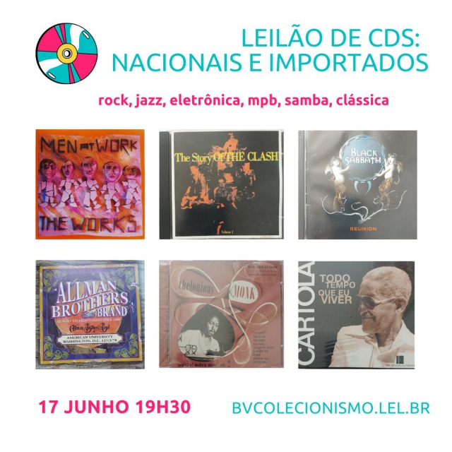 LEILÃO DE CDS, NACIONAIS E IMPORTADOS: ROCK, BLUES, JAZZ, SAMBA, MPB, ELETRÔNICA E CLÁSSICA