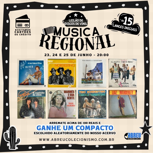 LEILÃO DE VINIL ESPECIAL MÚSICA REGIONAL(160)