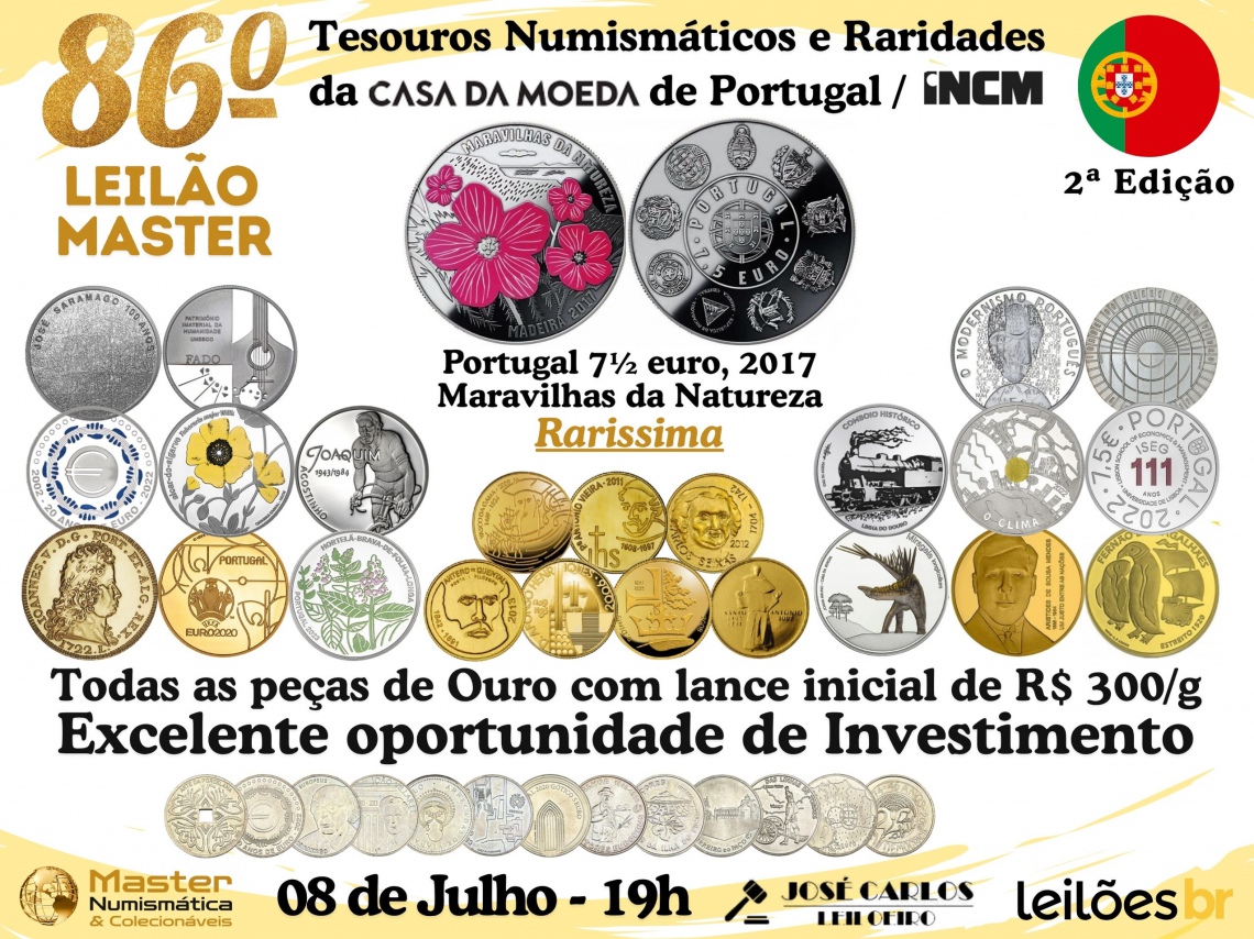 86º LEILÃO MASTER - TESOUROS NUMISMÁTICOS DE PORTUGAL - 2ª Edição - COMEMORATIVAS