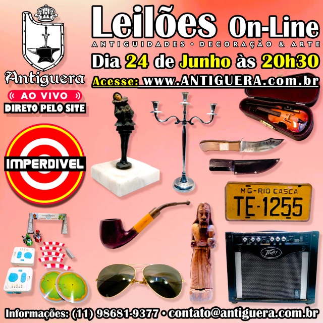LEILÃO ANTIGUIDADES, COLECIONISMO, DESIGN, DECORAÇÃO & ARTE |TERÇA-FEIRA | 24/06/2025 |20h30 |