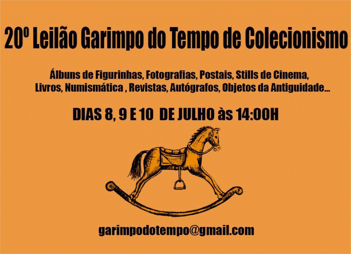20º LEILÃO GARIMPO DO TEMPO DE COLECIONISMO