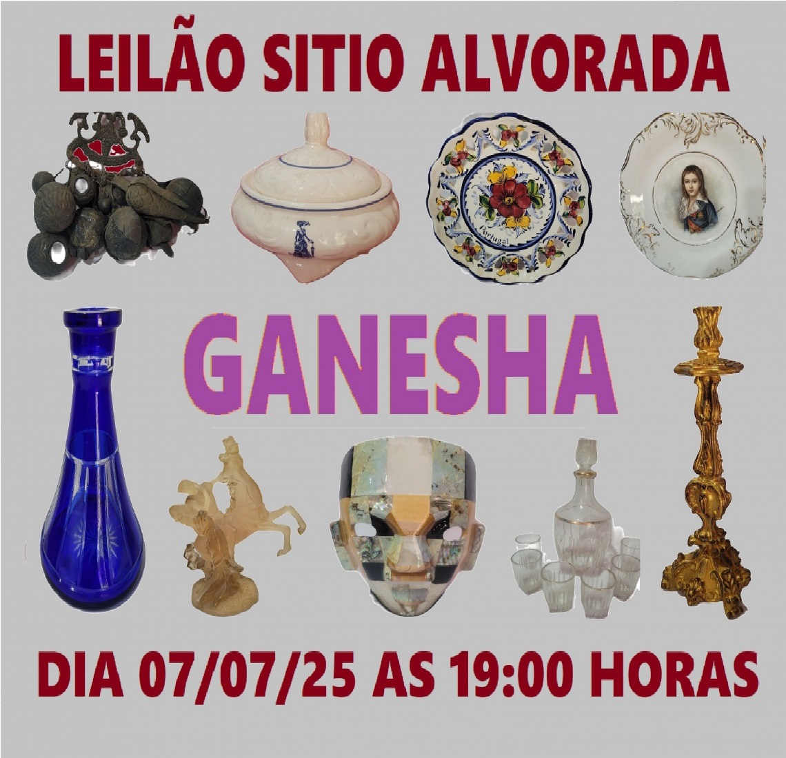 LEILÃO DE ARTE E ANTIGUIDADES SITIO ALVORADA E OUTROS COMITENTES
