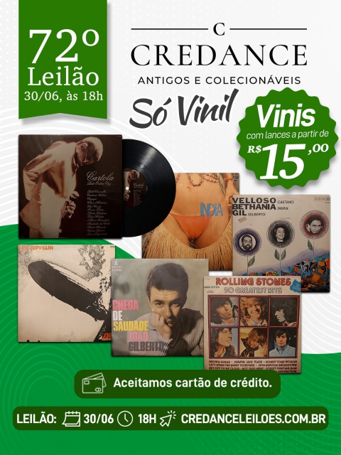 72º LEILÃO CREDANCE ANTIGOS E COLECIONÁVEIS.  SÓ VINIL